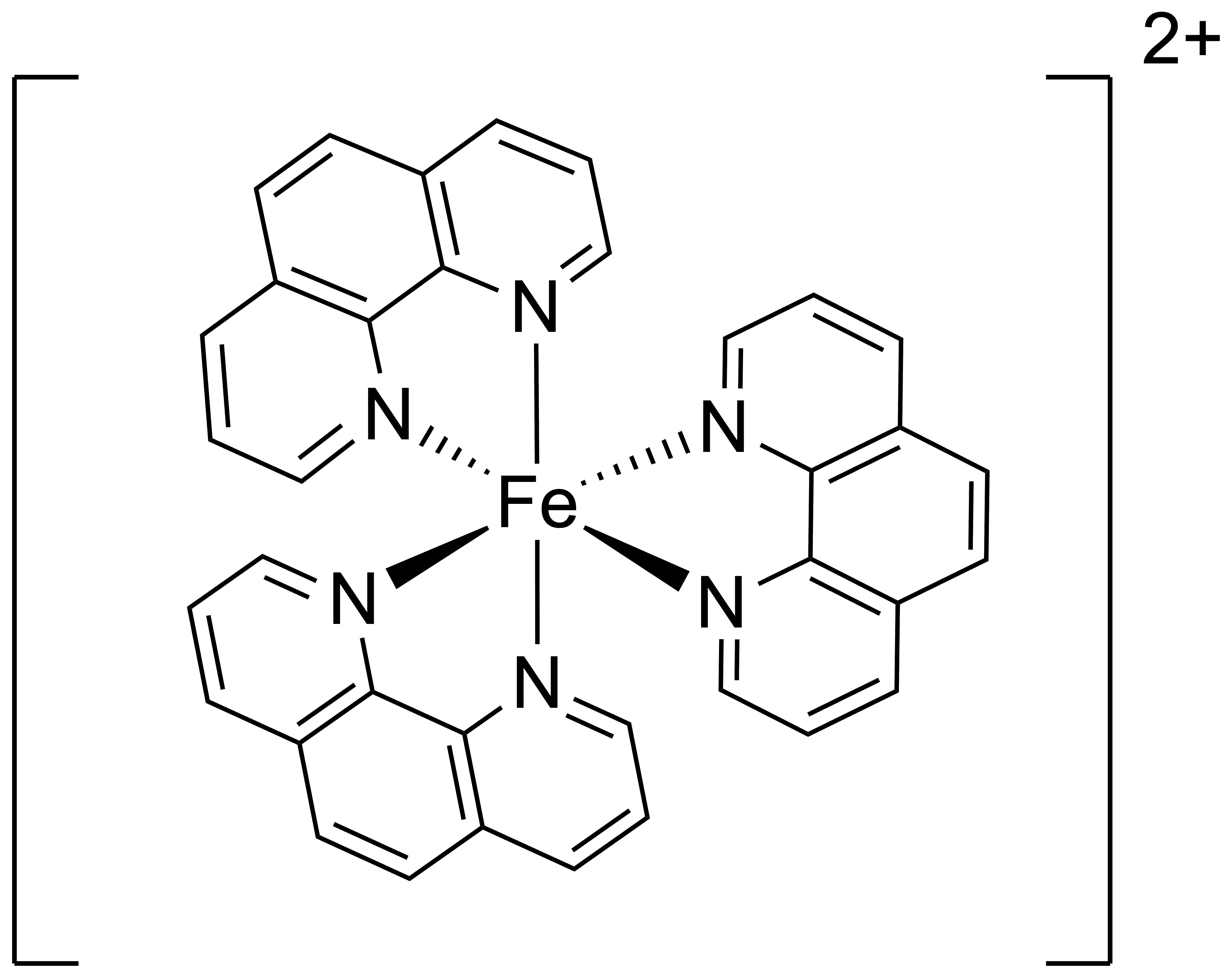 Strukturformel vom Organometall Komplex Ferroin als Beispiel für ein MLCT