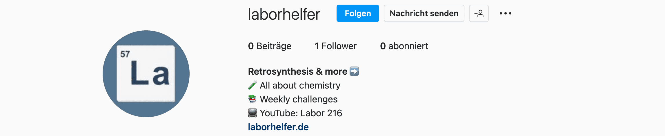 Vorschau zum neuen Instagram-Account Laborhelfer, auf welchem wöchentlich retrosynthetische Challenges gepostet werden.